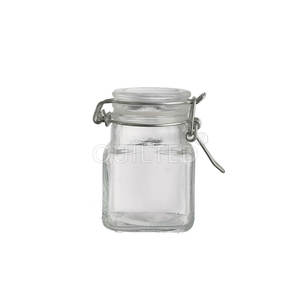 Frasco <span class=keywords><strong>de</strong></span> Vidrio Cuadrado Hermético <span class=keywords><strong>de</strong></span> 100 ml con Tapa <span class=keywords><strong>de</strong></span> Clip, Impresión Serigrafiada, para Almacenamiento <span class=keywords><strong>de</strong></span> Alimentos, Miel y Mermelada, <span class=keywords><strong>Precio</strong></span> Económico - Product Image 3