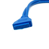 Câble de carte mère USB3.0, conducteur en cuivre pur étamé, double USB 3.0 femelle 20 broches mâle, panneau frontal, tresse en PVC, support d'ordinateur, données