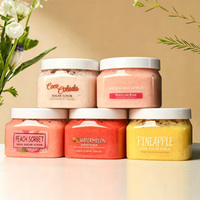 Exfoliante Corporal OEM/ODM de Limpieza Profunda con Azúcar y Sal, Aroma a Sandía, Melocotón y Rosa, Suaviza la Queratina y Elimina la Piel Muerta