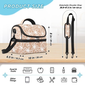 Customized Puakenikeni Floral Print Portable Thermal Lunch Reusable Tote Bag Recyclable Insulated Cooler Bag for School Snark - Product Image 3