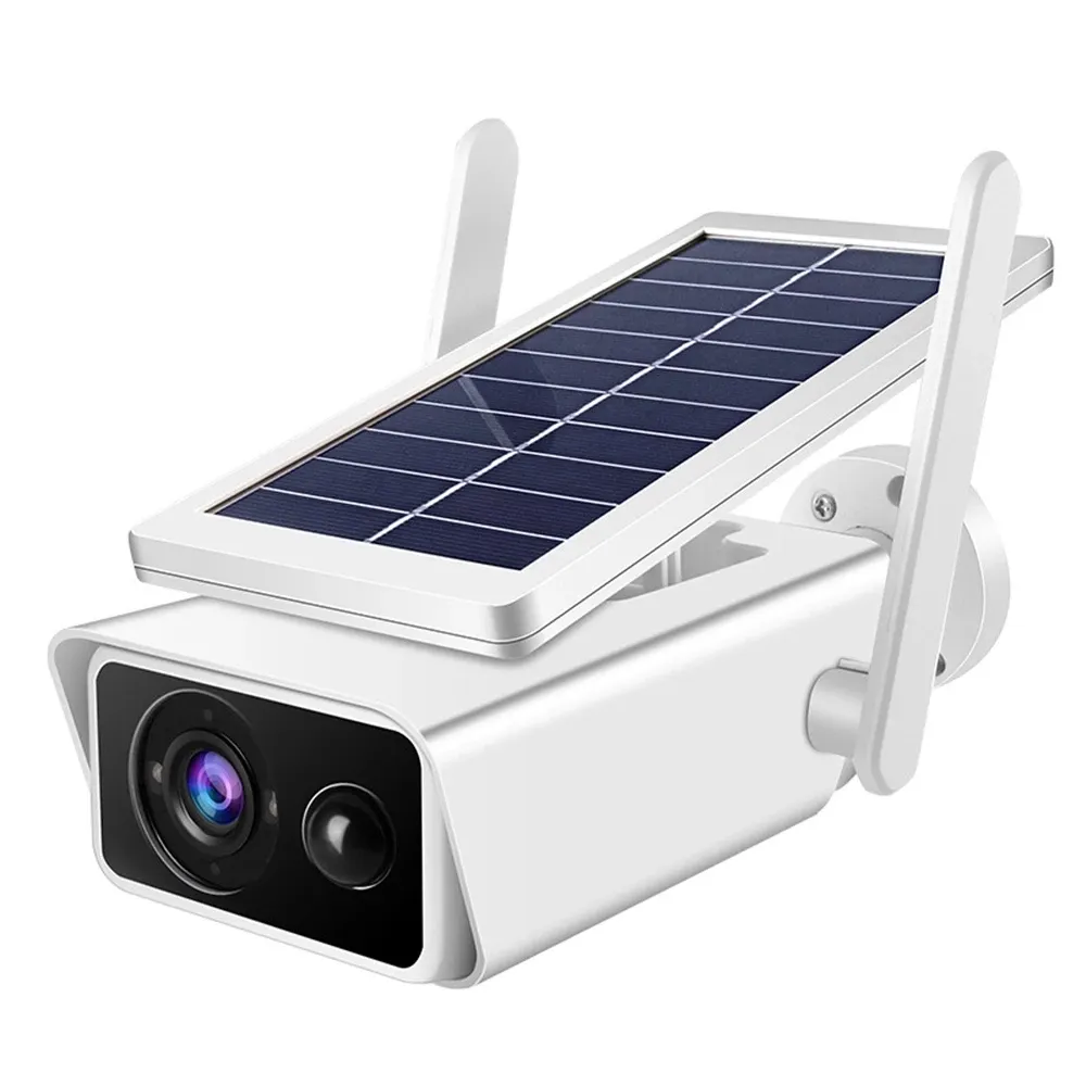 सौर संचालित सुरक्षा कैमरा 3.0MP संकल्प HD 3.6mm लेंस के साथ दो तरह ऑडियो