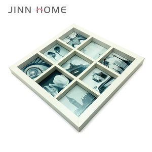 Cornice per Collage di <span class=keywords><strong>foto</strong></span> in stile galleria fai da te in bianco con Display a più immagini 9 <span class=keywords><strong>foto</strong></span> quadrate illustrazioni grafiche artistiche - Product Image 3