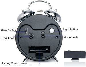 Đồng Hồ Báo Thức Chuông Kim Loại CHUÔNG ĐÔI Cũ Trẻ Em Đèn Ngủ Kiểu Cổ Vui Nhộn Giá Rẻ Nhỏ - Product Image 5