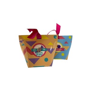 <b>Christmas</b> Gift <b>Boxes</b> with Ribbon Handle Foldable Paper Treat <b>Boxes</b> for Holiday Party Favors - Product Image 2