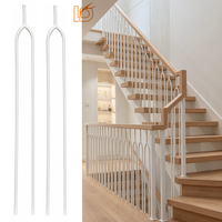 Prix de gros Balustre en fer forgé blanc et noir, en forme de U, ovale, carré fendu, de 1/2 pouce, pour rampe d'escalier