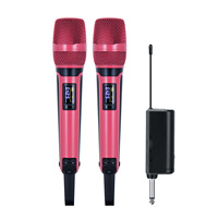 Microphone sans fil GAW-SKM9000B UHF double système de micro dynamique en métal sans fil avec récepteur rechargeable pour le chant karaoké