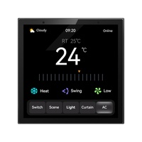 86mm Multifunktions-Zigbee Smart Panel LCD Vollbild-Touchschalter 4-fach 10A AC Ohne Gateway Körper-Radarsensor 485-Verbindung