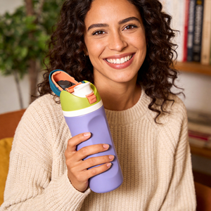 Customized New Design 2-in-1 <b>Straw</b> Cap Prevents Leaks Double-wall Insulated Sports Water Bottle - Product Image 6