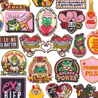Patchs brodés thermocollants Oeteldonk pour le Carnaval des Pays-Bas, motif grenouille, pour vêtements, uniformes, chapeaux, badges à coudre, DIY, vente en gros