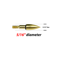 Colle en acier inoxydable dans les pointes de balle ID 6.2mm 0.244 "pour arbres de flèches en carbone avec section d'extrémité cassable 12/paquet