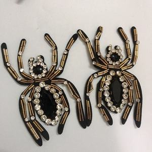Squisito ricamo perline strass Spider patch accessori indumento LT9318 - Product Image 1