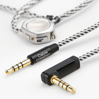 CableCreation Angle droit 90 degrés 3.5mm mâle stéréo TRRS câble Aux plaqué or coton tressé veste Microphone en aluminium