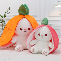 Peluche lapin à thème fruité, best-seller transfrontalier, poupée lapin fraise carotte, oreiller en coton PP, disponible en plusieurs tailles