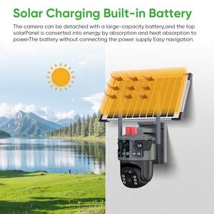Cámaras solares al aire libre inalámbricas 600W Cámara solar al aire libre Solaire 4G con tres LENTES duales - Product Image 4