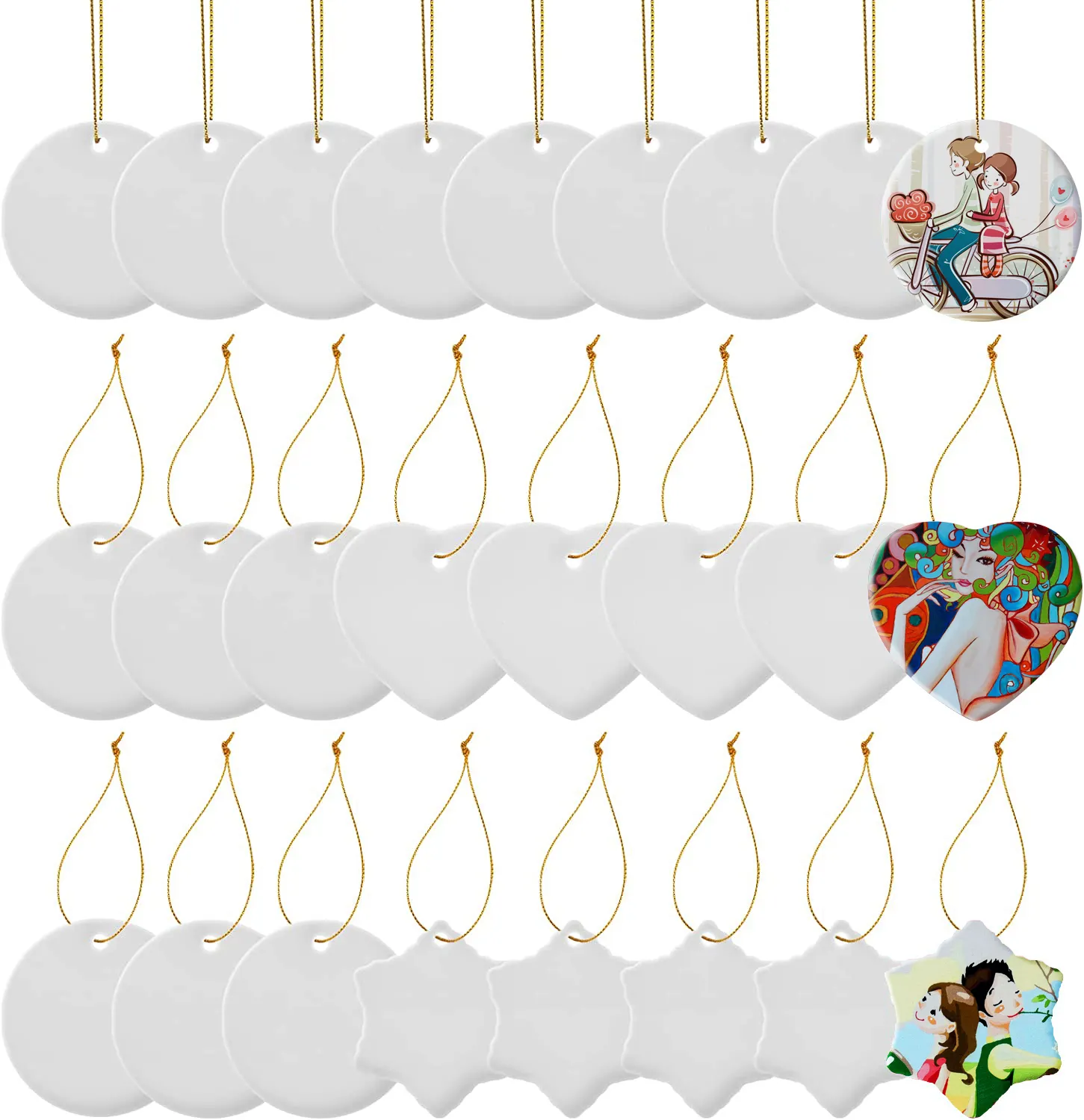 2022 Style Sublimation Christmas Ornaments Blanks Printable for Christmas Trees