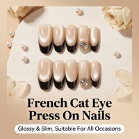 Vente en gros de faux ongles en acrylique faits à la main en France, de haute qualité, avec colle, pour usage en salon