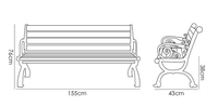 Chaise de jardin Banc de parc Lattes de bois en fonte Mobilier de parc public extérieur Cadre en bois PVC aluminium Pro Outdoor Sun Leisure