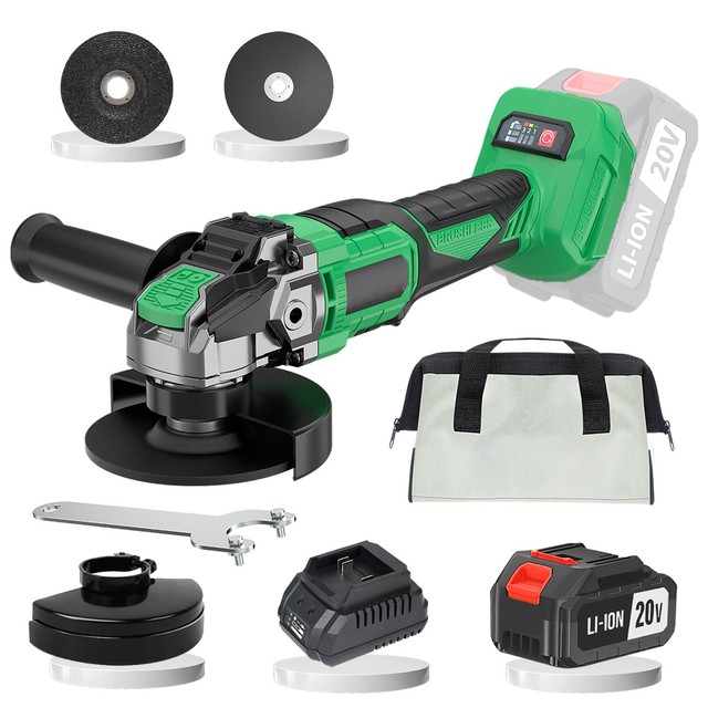 20V Battery-Powered Industrial DIY Cordless Angle Grinder Brushless Motor 8000 RPM General Grinding Polishing Including Grinding