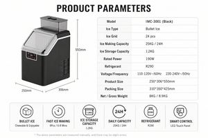 High Capacity <b>Countertop</b> <b>Ice</b> <b>Maker</b> Machine 25KG Daily Production Cube <b>Ice</b> <b>Maker</b> with Smart Control for Restaurant Hotel Home - Product Image 3
