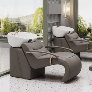 High Quality Luxury Gold Stainless Steel Shampoo Chair with Water Parts, Customizable Color Shampoo Bed - Product Image 3
