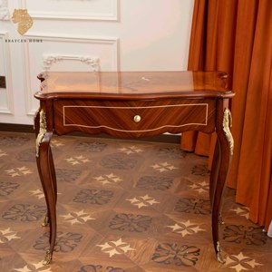 American mogano legno <span class=keywords><strong>reale</strong></span> personalizzabile Villa di lusso europeo soggiorno classico consolle tavolo Vintage scrivania con cassetti - Product Image 6