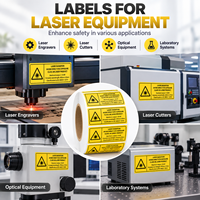 Étiquettes d'avertissement laser personnalisées, autocollants de sécurité durables en PET autocollants sur rouleau pour équipements laser et machines industrielles
