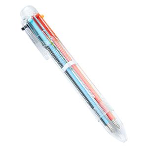 Stylo à bille rétractable en plastique transparent à 6 couleurs, <span class=keywords><strong>cadeau</strong></span> de bureau, largeur d'écriture de 1,0 mm, logo personnalisé - Product Image 2
