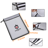 Sac d'argent ignifuge amélioré pliable Portable A4 A5 taille deux poches avec fermeture éclair Documents légaux-Argent pour fichiers d'objets de valeur