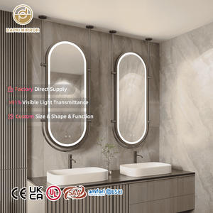 Capteur intelligent Contrôle de l'écran Anti-buée Frontlit Hotel Vente en gros <span class=keywords><strong>Plafond</strong></span> 45x110 cm avec lumières Ovale Led <span class=keywords><strong>Miroir</strong></span> de salle de bain - Product Image 1