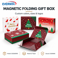 Boîte cadeau magnétique pliable personnalisée avec logo, surface mate écologique de qualité supérieure, pour emballages de bijoux de Noël et événements