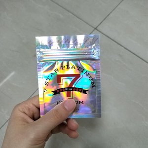 Bolsas de Mylar Holográficas Exóticas Personalizadas de Lujo, Bolsas para Tabaco con Acabado UV y Mate, Bolsas a Prueba de Olores con Forma Única y Logotipo de Marca - Product Image 1