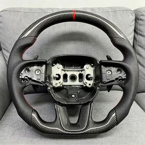 Volante de Coche, Volante Deportivo de Fibra de Carbono Negro de Alta Calidad, Apto para <span class=keywords><strong>Dodge</strong></span> Challenger SRT 2015 2016 2017 2018 2019 2020 - Product Image 1