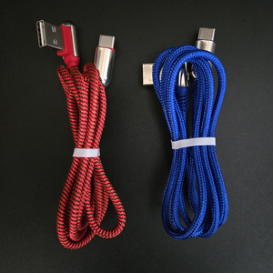 <span class=keywords><strong>สาย</strong></span> USB ทอสองด้านรูปตัวแอล90องศารูปตัว L ทนทานโลโก้กำหนดเอง - Product Image 1