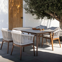 Mobilier extérieur turc, table à manger et chaises d'extérieur, ensembles de jardin, meubles de salle à manger de restaurant en rotin