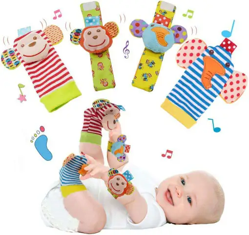 Детские детские носки, погремушки и носки для ног, товары для 0-24 месяцев