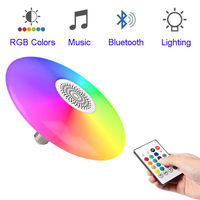 Haute Puissance Télécommande UFO Ampoule Lumière Coloré BT Haut-Parleur Musique 24w Smart Rgb Plafonnier Led Ampoules