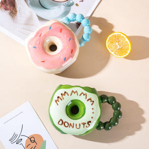 Taza de Cerámica Creativa con Forma de Donut para Beber Agua, Linda Taza de Color Caramelo para Estudiantes, Parejas, Regalo de Dibujos Animados - Product Image 3