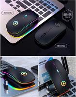 Mouse Gaming Nirkabel RGB Laris Manis, Mouse Kantor, Aksesoris Laptop, Senyap, Dapat Diisi Ulang, Lampu LED Menyala, Mouse Gaming Pintar A2