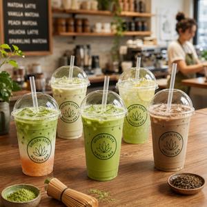 Vasos Desechables Transparentes de Plástico PET con Tapas, Calibre 98, 12/14/16/18/20/24 oz, Logotipo Personalizado para Café Helado, Latte, Jugo - Product Image 1