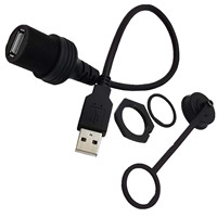 USB 2.0 mâle vers femelle avec fonction étanche et joint en caoutchouc pour tableau de bord de voiture et bateau