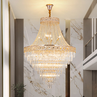 Lustres français de luxe en cristal pour la maison Villa Duplex Escaliers Hall d'hôtel et salon avec lumière principale à hauteur réglable