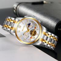 SKMEI 9394 hommes robe d'affaires analogique Quartz acier inoxydable étanche lumineux main lune Phane luxe chronographe montre-bracelet