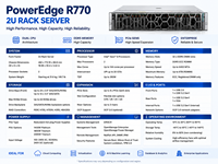 Servidor en Rack R770 2U con Procesador Intel Xeon 6, Memoria DDR5 ECC, PCIe Gen5, Servidor para Centro de Datos Empresarial