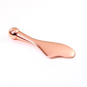 Roségold V-Gesicht Meridian Augen creme <span class=keywords><strong>Massage</strong></span> stab Cold Com press Metal Scrap ing Gua sha Board - Product Image 2