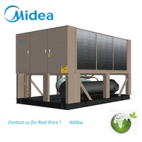 Système de refroidissement Midea 200 tonnes, haute fiabilité, refroidisseur d'eau à vis à air refroidi commercial, unité industrielle, système de refroidissement par air