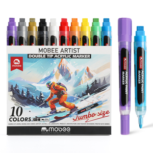 Mobee P-905700 10 colori Jumbo Set pennarello vernice acrilica doppia punta 10mm largo e 3mm Fine per opere d'arte e lettere audaci - Product Image 1