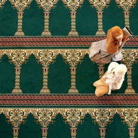 Tapis de mosquée antistatique lavable, du mur au mur, en PP et nylon, pour la mosquée, le centre islamique, la salle de prière