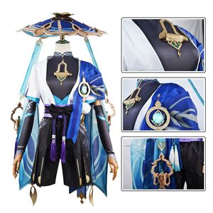 Disfraces de Anime para Halloween para Mujer del Juego Genshin Impact, Cosplay de Fatui <span class=keywords><strong>Scaramouche</strong></span> El Baladista, El Errante Kunikuzushi con Uniforme y Peluca - Product Image 4