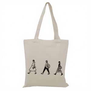 Bolsa de Lona Japonesa de Bajo Precio, Versátil, para Llevar al Hombro o Cruzada, con Bonito Estampado, Bolso Escolar, Color Blanco Puro, para Compras - Product Image 3