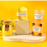 Coffret Cadeau Transfrontalier Bougie Aromathérapie et Boule de Bain SPA Tournesol avec Boîte en Papier – Idéal pour Anniversaire Femme, Fête des Mères, Mariage, Souvenir de Voyage